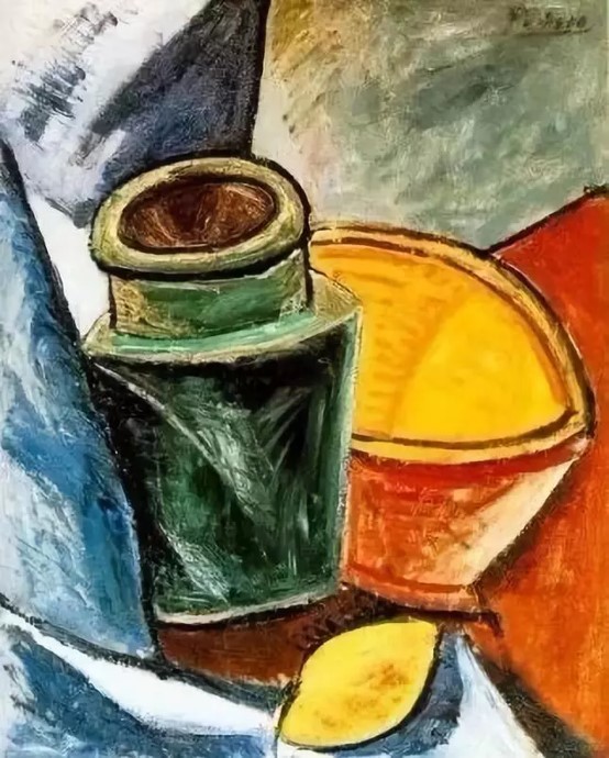 毕加索,《水壶、碗和柠檬》,1907 (非此次展览展品)